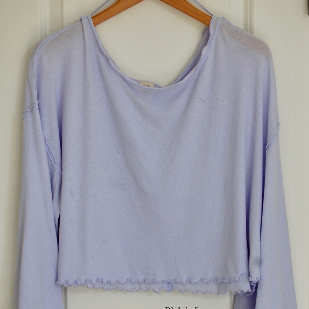 Free People Cropped, Flared, Long Sleeve Shirt